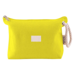 Pochette in cotone riciclato da 300 g/m² con manico spesso in corda color giallo sesta vista