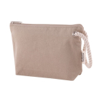 Pochette in cotone riciclato da 300 g/m² con manico spesso in corda color beige seconda vista