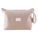 Pochette in cotone riciclato da 300 g/m² con manico spesso in corda color beige quinta vista