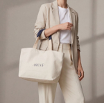 Borsa in cotone riciclato con chiusura a scatto 280 g/m² prima vista