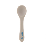 Cucchiaio per bambini in silicone personalizzabile color beige vista area di stampa