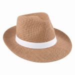 Cappello di carta naturale con nastro personalizzabile Ø 34 cm color marrone prima vista