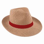 Cappello di carta naturale con nastro personalizzabile Ø 34 cm color marrone seconda vista