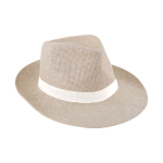 Cappello di carta naturale con nastro personalizzabile Ø 34 cm color naturale prima vista