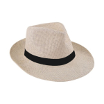Cappello di carta naturale con nastro personalizzabile Ø 34 cm color naturale quarta vista
