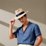 Cappello di carta naturale con nastro personalizzabile Ø 34 cm