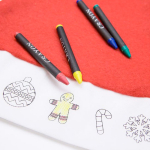 Cappello di Babbo Natale con disegni da colorare con 4 colori a cera color rosso
