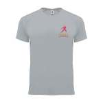 T-shirt tecnica da uomo in 100% poliestere da 135 g/m² Roly color grigio vista con stampa serigrafica