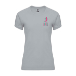 T-shirt tecnica da donna in 100% poliestere da 135 g/m² Roly color grigio vista con stampa serigrafica