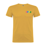 Maglietta a maniche corte da uomo in 100% cotone 155 g/m² Roly Beagle color giallo scuro vista con stampa serigrafica