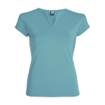 T-shirt in cotone per donna con scollo a V 200 g/m² Roly color acquamarina