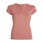 T-shirt in cotone per donna con scollo a V 200 g/m² Roly color rosa salmone