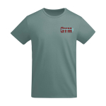 T-shirt da uomo in cotone organico certificato da 175 g/m² Roly color blu grigiastro vista con stampa serigrafica