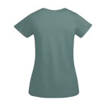 T-shirt da donna in cotone organico certificato da 175 g/m² Roly color verde menta seconda vista posteriore