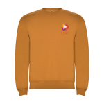 Felpa classica unisex in cotone e poliestere da 280 g/m² Roly color giallo scuro vista con stampa serigrafica