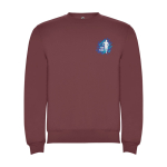 Felpa classica unisex in cotone e poliestere da 280 g/m² Roly color rosso jeansato vista con stampa serigrafica