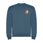 Felpa classica unisex in cotone e poliestere da 280 g/m² Roly color azzurro pastello vista con stampa serigrafica
