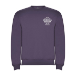 Felpa classica unisex in cotone e poliestere da 280 g/m² Roly color lilla vista con stampa serigrafica