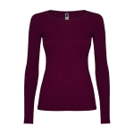 Maglia a maniche lunghe da donna in 100% cotone da 160 g/m² Roly color bordò
