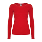 Maglia a maniche lunghe da donna in 100% cotone da 160 g/m² Roly color rosso