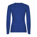 Maglia a maniche lunghe da donna in 100% cotone da 160 g/m² Roly color blu reale seconda vista posteriore