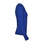 Maglia a maniche lunghe da donna in 100% cotone da 160 g/m² Roly color blu reale seconda vista con laterale