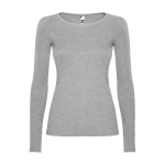 Maglia a maniche lunghe da donna in 100% cotone da 160 g/m² Roly color grigio chiaro jensato