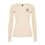 Maglia a maniche lunghe da donna in 100% cotone da 160 g/m² Roly vista con stampa serigrafica
