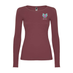 Maglia a maniche lunghe da donna in 100% cotone da 160 g/m² Roly vista con stampa serigrafica