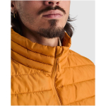 Gilet da uomo isolante in poliestere con effetto piuma 290 g/m² Roly color giallo scuro vista dettaglio 1
