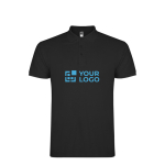 Polo da bambino con 3 bottoni in 100% cotone piqué da 200 g/m² Roly vista area di stampa