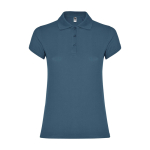 Polo da donna aderente in 100% cotone piqué da 200 g/m² Roly color azzurro pastello