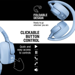 Cuffie wireless on-ear con assistente vocale della Fresh 'n Rebel color azzurro ottava vista