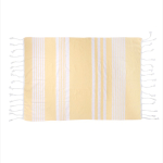 Telo di cotone organico 175g/m² tipo Hammam con motivo a righe 50x70cm color giallo
