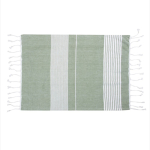 Telo di cotone organico 175g/m² tipo Hammam con motivo a righe 50x70cm color verde