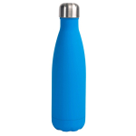 Borraccia in acciaio a doppia parete con finitura in gomma da 500ml color azzurro