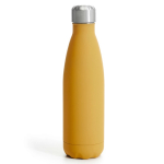 Borraccia in acciaio a doppia parete con finitura in gomma da 500ml color giallo scuro
