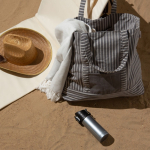 Asciugamano di cotone riciclato da 200g/m² tipo Hammam 150x90cm color grigio chiaro quarta vista