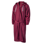Accappatoio in cotone e poliestere con cappuccio regolabile taglia S/M color bordò