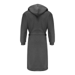 Accappatoio in cotone e poliestere con cappuccio regolabile taglia S/M color grigio scuro terza vista