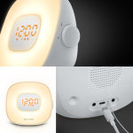 Radiosveglia Muse con luce graduale naturale e radio FM color bianco quarta vista