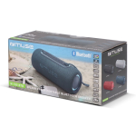 Speaker wireless cilindrico con protezione IPX5 e dettagli LED 20W color blu scuro ottava vista