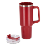 Tazza termica in acciaio inossidabile e rPP con cannuccia da 1,2litri color rosso scuro seconda vista