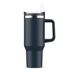 Tazza termica in acciaio inossidabile e rPP con cannuccia da 1,2litri color blu scuro