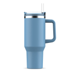 Tazza termica in acciaio inossidabile e rPP con cannuccia da 1,2litri color azzurro