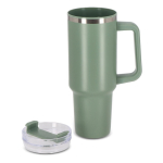 Tazza termica in acciaio inossidabile e rPP con cannuccia da 1,2litri color verde oliva seconda vista