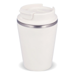 Bicchiere take away a doppia parete rivestimento ceramico da 280ml color bianco
