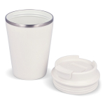 Bicchiere take away a doppia parete rivestimento ceramico da 280ml color bianco seconda vista