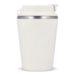 Bicchiere take away a doppia parete rivestimento ceramico da 280ml color bianco terza vista