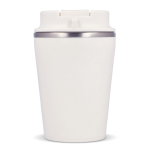 Bicchiere take away a doppia parete rivestimento ceramico da 280ml color bianco sesta vista
